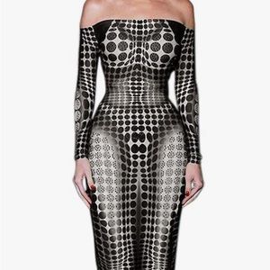 Black and White Bodycon Dress